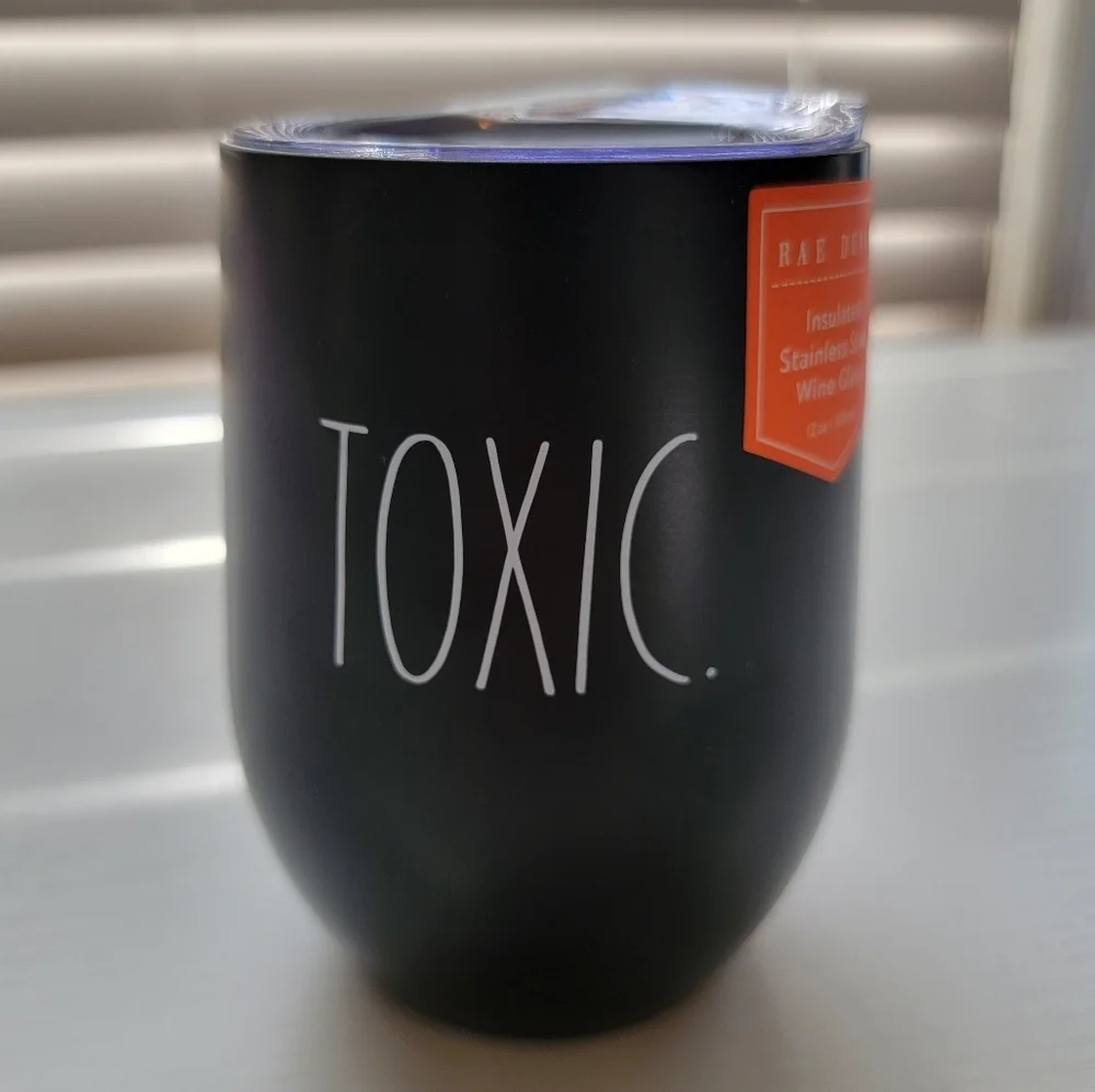 Rae Dunn Toxic Insulated Stainless Steel Wine Glass NEW